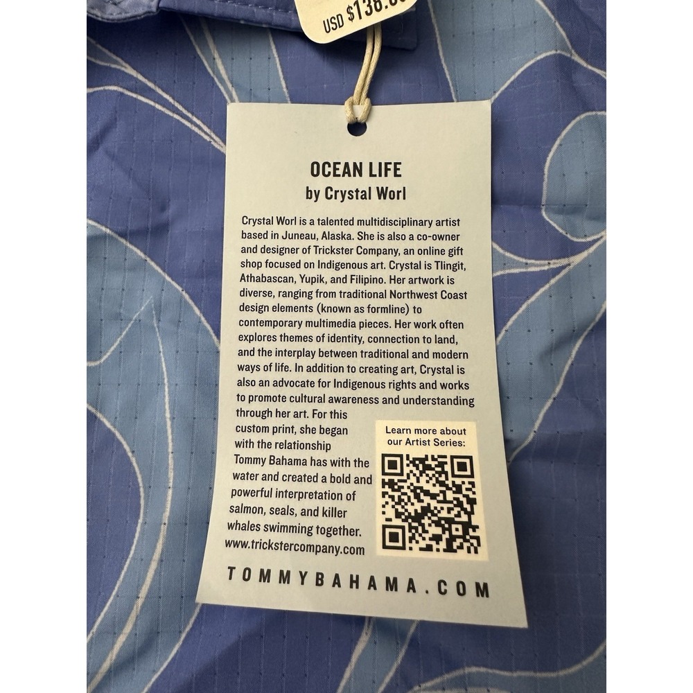 Tommy Bahama 2024 Artist Series Ocean Life by Chrystal Worl trickster Co Men's L - Picture 3 of 10